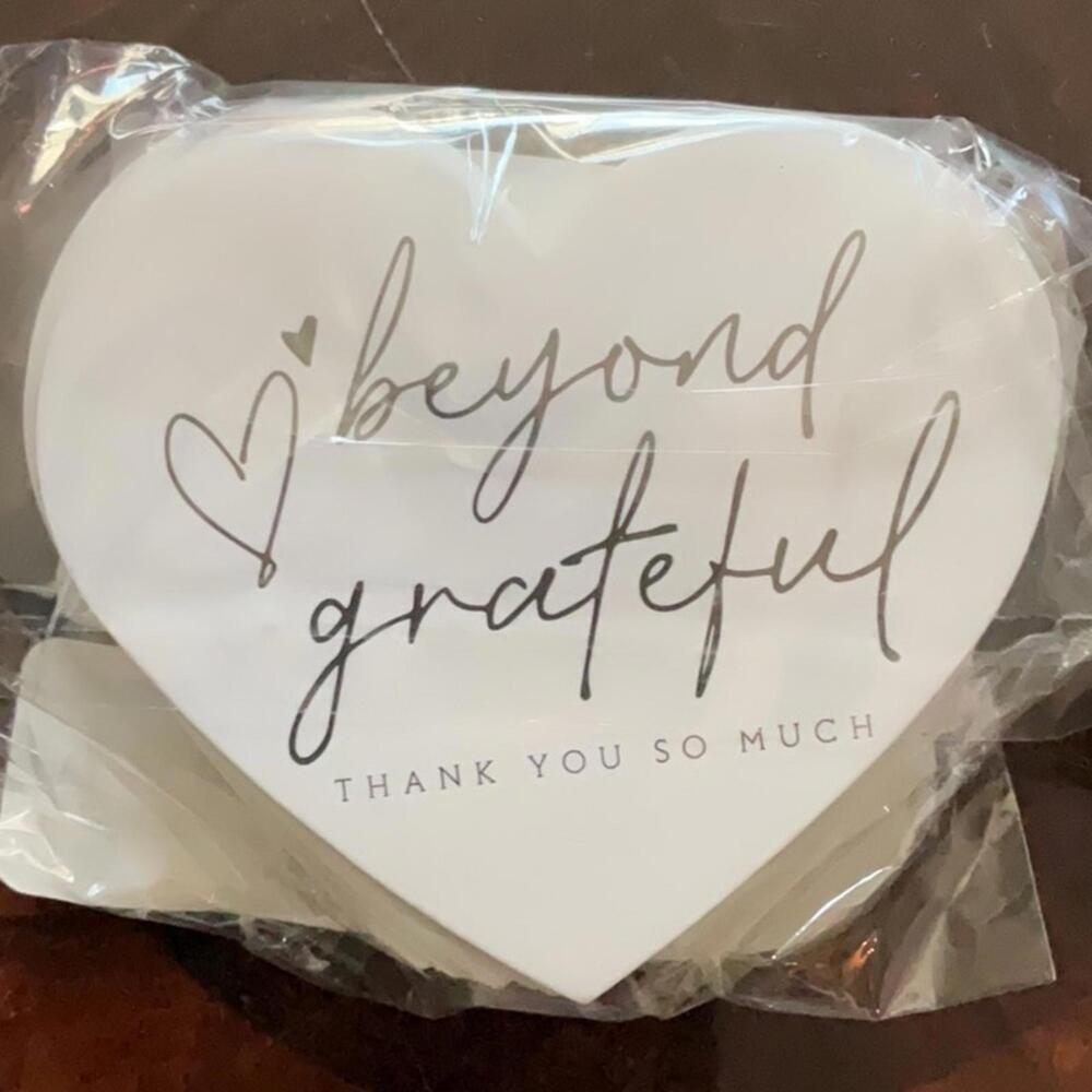Beyond Grateful heart shaped business cards and stickers - Picture 2 of 3